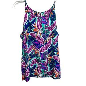 NWT Verse‎ Alecto Halter Top Womens Blue Leaf Print Sleeveless Medium